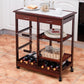 Costway Red Rolling Wood Kitchen Trolley Cart Island Shelf w/ Storage Drawers Baskets New