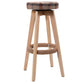 Costway Red Round Wooden Linen Bar Stool Dining Counter Barstools High Chair Furniture