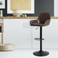 Costway Retro Comfortable Adjustable Swivel Bar Stools with PU Leather Seat and Footrest