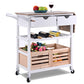 Costway Rolling Kitchen Island Trolley Cart with Wine Shelf