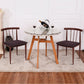 Costway Round Dining Table with Steel Frame & Tempered Glass Top