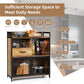 Costway Rustic Brown Buffet Cabinet with Drawer and Wood Storage Shelf for Kitchen