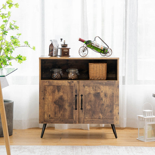 Rubber Wood Kitchen Trash Cabinet with Single Trash Can Holder and  Adjustable Shelf - Costway