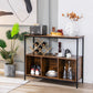 Costway Rustic Brown Modern Kitchen Buffet Sideboard with 3 Compartments