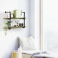 Costway Rustic Pipe Shelving Vintage Industrial Pipe Wall Shelf-A