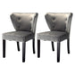 Costway Set Of 2 Blue Accent Dining Chairs Velvet Fabric Armless Contemporary Home Furniture