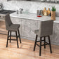 Costway Set of 2 360° Swivel Bar Stool with Rubber Wood Legs Footrest