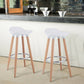 Costway Set of 2 ABS Bar Stools with Wooden Legs