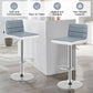 Costway Set of 2 Adjustable Heights Barstool with PU Leather