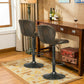 Costway Set of 2 Adjustable Swivel Bar Stools with Hot-Stamping Cloth