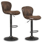 Costway Set of 2 Adjustable Swivel Bar Stools with Hot-Stamping Cloth