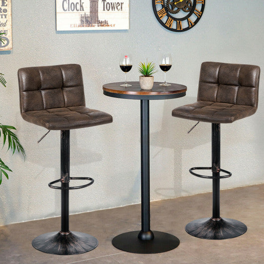 Costway Set of 2 Adjustable Swivel Counter Chairs with Footrest and Back Base
