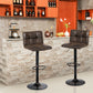 Costway Set of 2 Adjustable Swivel Counter Chairs with Footrest and Back Base