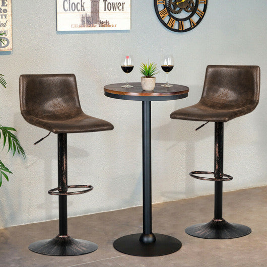 Costway Set of 2 Adjustable Swivel Fabric Bar Stools