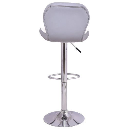 Costway Set of 2 Adjustable Swivel PU Leather Bar Stool