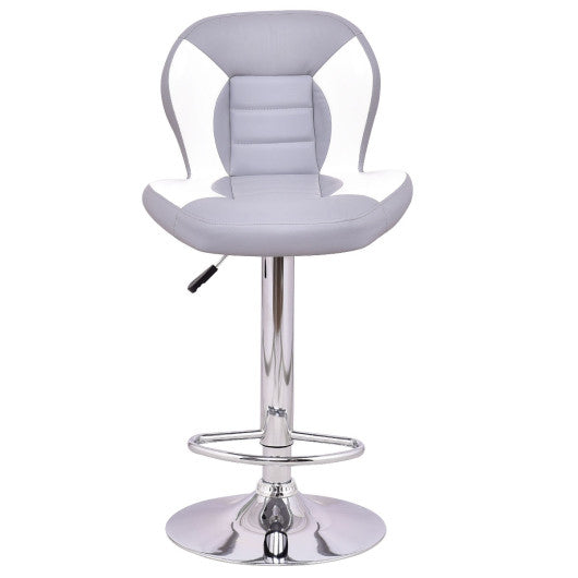 Costway Set of 2 Adjustable Swivel PU Leather Bar Stool