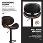 Costway Set of 2 Adjustable Swivel PU Leather Bar Stools with Curved Footrest