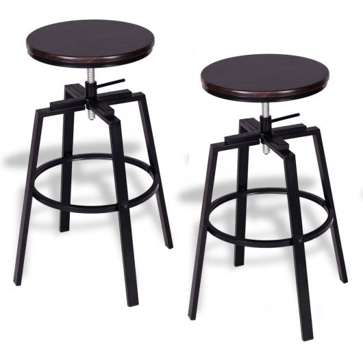 Costway Set of 2 Adjustable Vintage Bar Stool