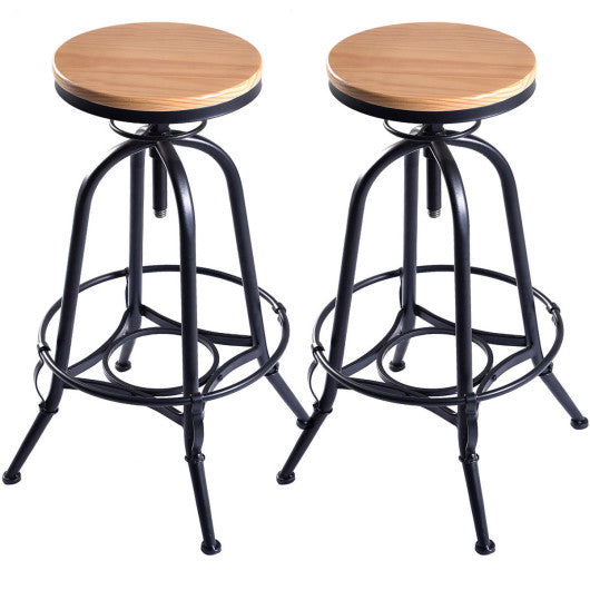 Costway Set of 2 Adjustable Vintage Bar Stools