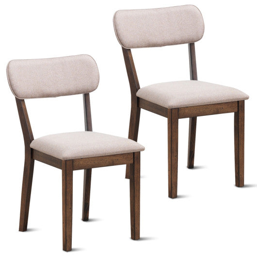 Costway Set of 2 Armless Fabric Upholstered Dining Side Chairs