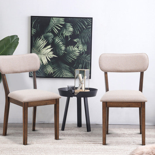 Costway Set of 2 Armless Fabric Upholstered Dining Side Chairs