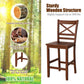 Costway Set of 2 Bar Stools 24" Counter Height Chairs with Rubber Wood Legs
