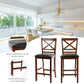 Costway Set of 2 Bar Stools 25" Counter Height Chairs with PU Leather Seat
