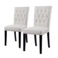 Costway Set of 2 Beige Fabric Dining Chair Armless Chair Home Kitchen Living Room Furniture