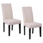 Costway Set of 2 Beige Fabric Upholstered Armless Dining Chairs
