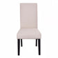 Costway Set of 2 Beige Fabric Upholstered Armless Dining Chairs