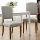 Costway Set of 2 Beige Nailhead Fabric Upholstered Dining Side Chair
