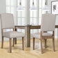 Costway Set of 2 Beige Nailhead Fabric Upholstered Dining Side Chair