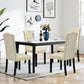 Costway Set of 2 Beige Tufted Upholstered Dining Chairs