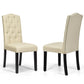 Costway Set of 2 Beige Tufted Upholstered Dining Chairs