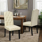 Costway Set of 2 Beige Tufted Upholstered Dining Chairs