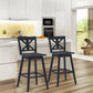 Costway Set of 2 Black 360-Degree Swivel Bar Stools for Home Restaurant