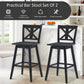 Costway Set of 2 Black 360-Degree Swivel Bar Stools for Home Restaurant
