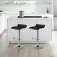 Costway Set of 2 Black Adjustable PU Leather Backless Bar Stools