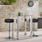 Costway Set of 2 Black Adjustable Round PU Leather Swivel Barstool with Chrome Footrest