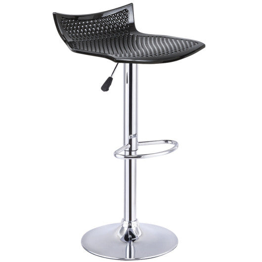 Costway Set of 2 Black Adjustable Swivel Bar Stools ABS Seat Kitchen