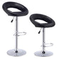 Costway Set of 2 Black Adjustable Swivel PU Bar Stools