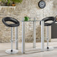 Costway Set of 2 Black Bar Stools Adjustable PU Leather Swivel Chairs