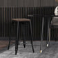 Costway Set of 2 Black Counter Height Backless Stool with Wooden Seat