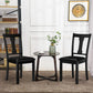 Costway Set of 2 Black Dining Room Chair with Rubber Wood Frame and Upholstered Padded Seat
