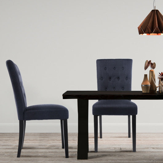 Costway Set of 2 Black Fabric Dining Chair Armless Chair Home Kitchen Living Room Furniture