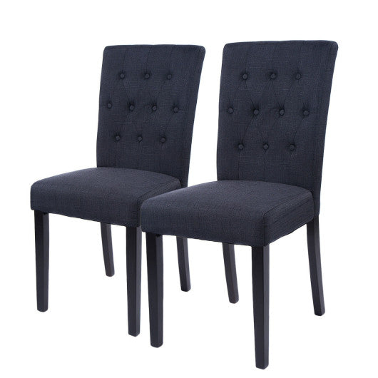 Costway Set of 2 Black Fabric Dining Chair Armless Chair Home Kitchen Living Room Furniture
