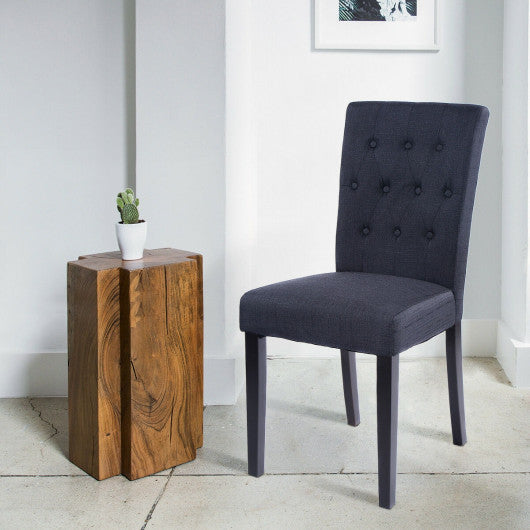 Costway Set of 2 Black Fabric Dining Chair Armless Chair Home Kitchen Living Room Furniture