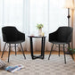 Costway Set of 2 Black Metal Frame Modern Molded Shell Plastic Dining Chair