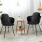 Costway Set of 2 Black Metal Frame Modern Petal-Shape Plastic Dining Chairs