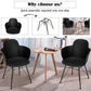 Costway Set of 2 Black Metal Frame Modern Petal-Shape Plastic Dining Chairs